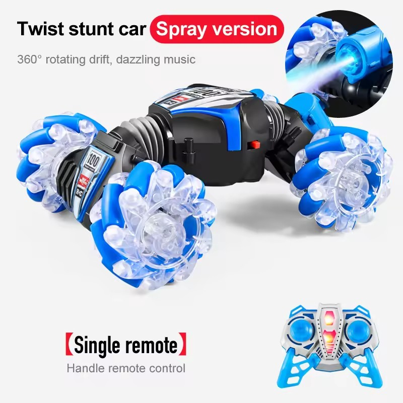 Twist radiostyrd stuntbil med Tail Spray, LED, 2.4GHz, 1:18