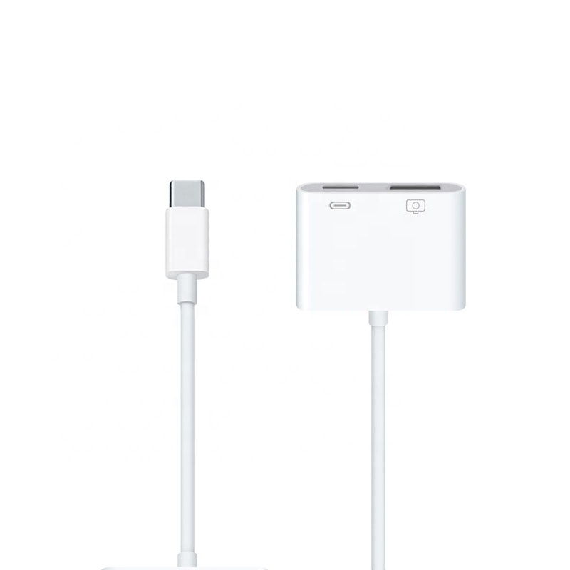 USB-C till USB 2.0-adapter med extra USB-uttag, PD, 2.4A