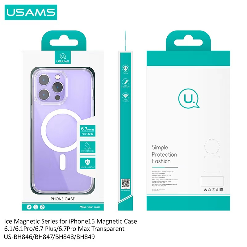 USAMS Magnetisk TPU-skal till iPhone 15