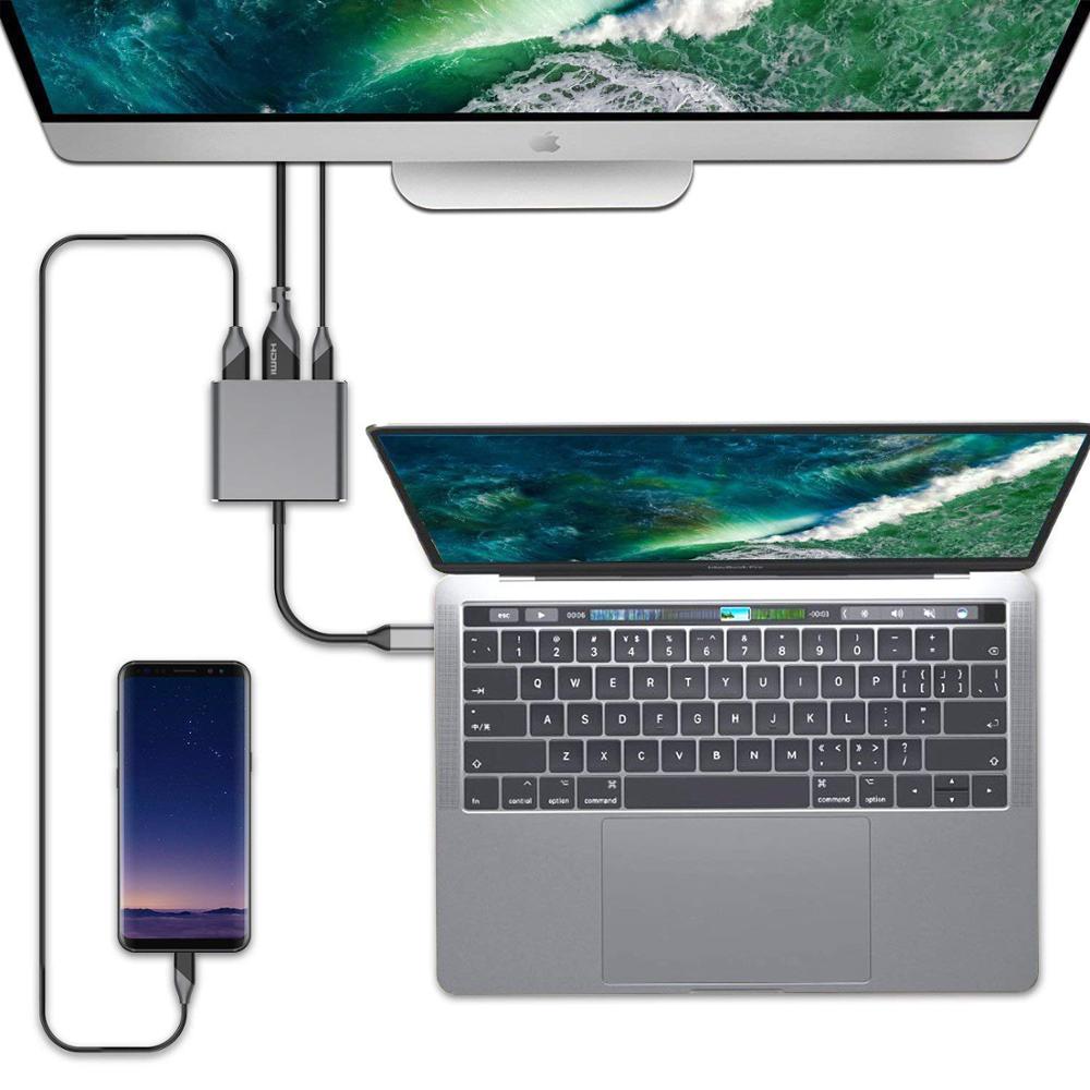 Type-C to HDMI USB 3.1 Adapter 3-in-1 USB- C PD (Power Delivery) Recha