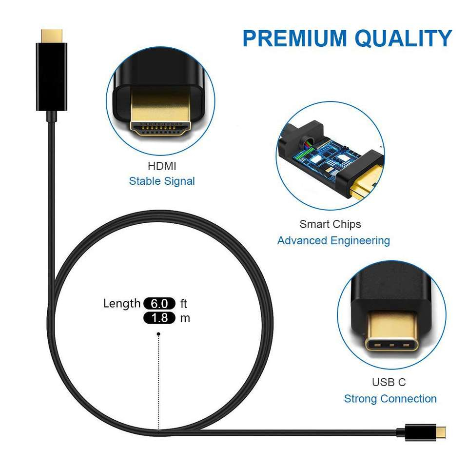 USB-C till HDMI-kabel, 1.8m