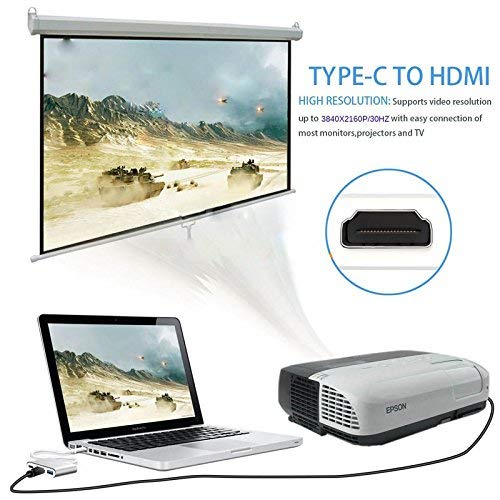 USB-C till HDMI/USB3.1 USB-hubb med PD, 4K HD, svart