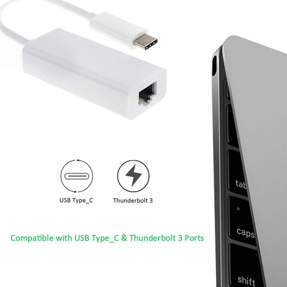 USB-C till LAN RJ45-adapter, Thunderbolt 3, 100mbit, 0.2m