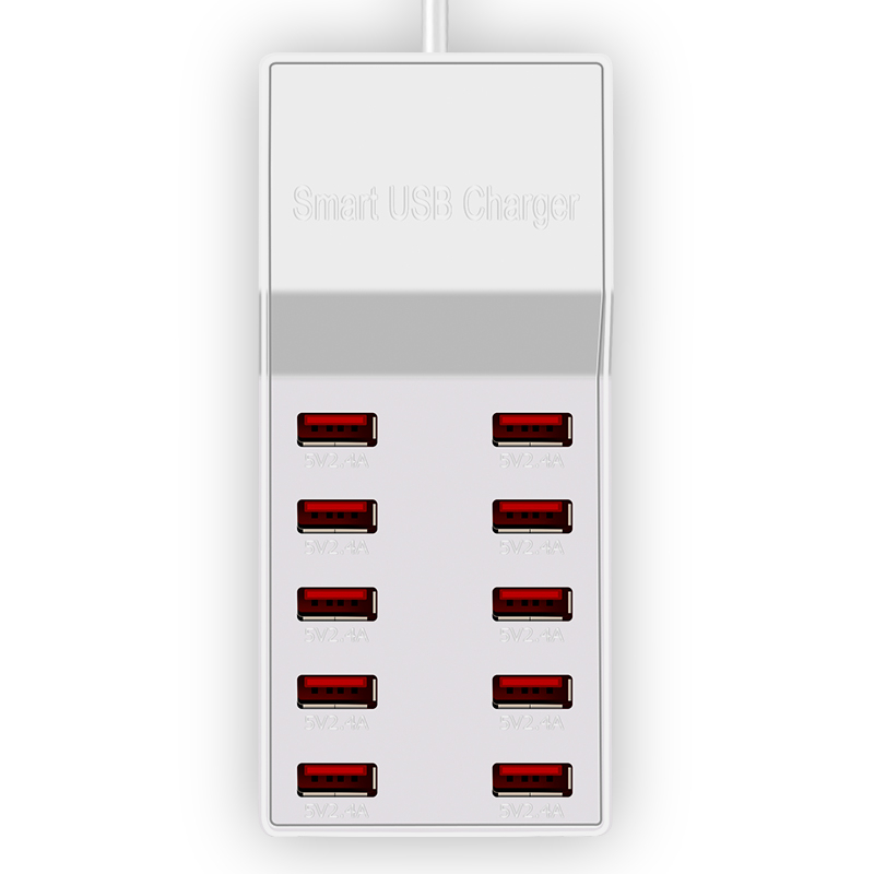 USB Laddningsstation med 10 uttag, 72W