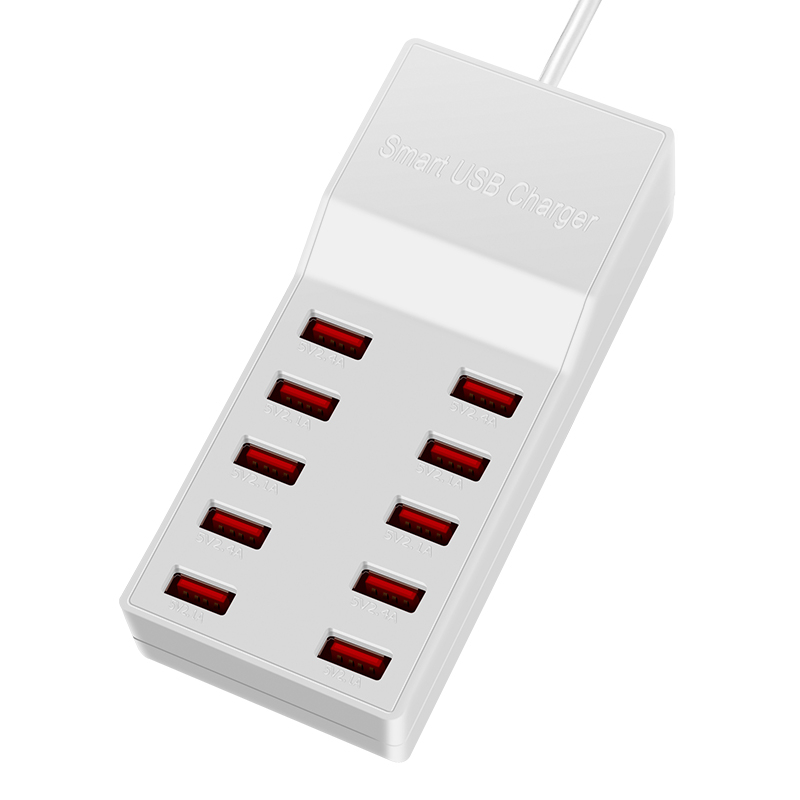 USB Laddningsstation med 10 uttag, 72W