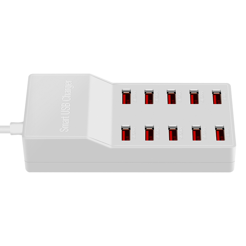 USB Laddningsstation med 10 uttag, 72W