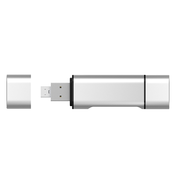USB kortläsare, USB-C, Micro USB, USB 2.0, Silver