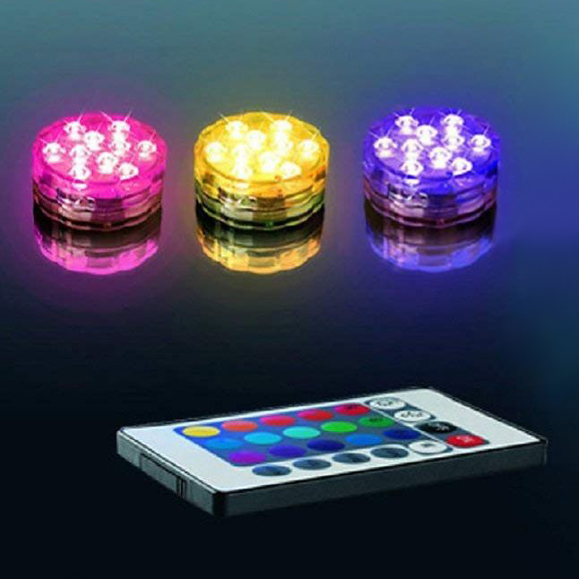 Undervattens LED-belysning med fjärrkontroll, 16 färger