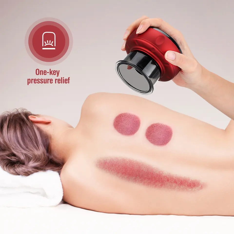 Massage-enhet för elektrisk koppningsmassage, röd
