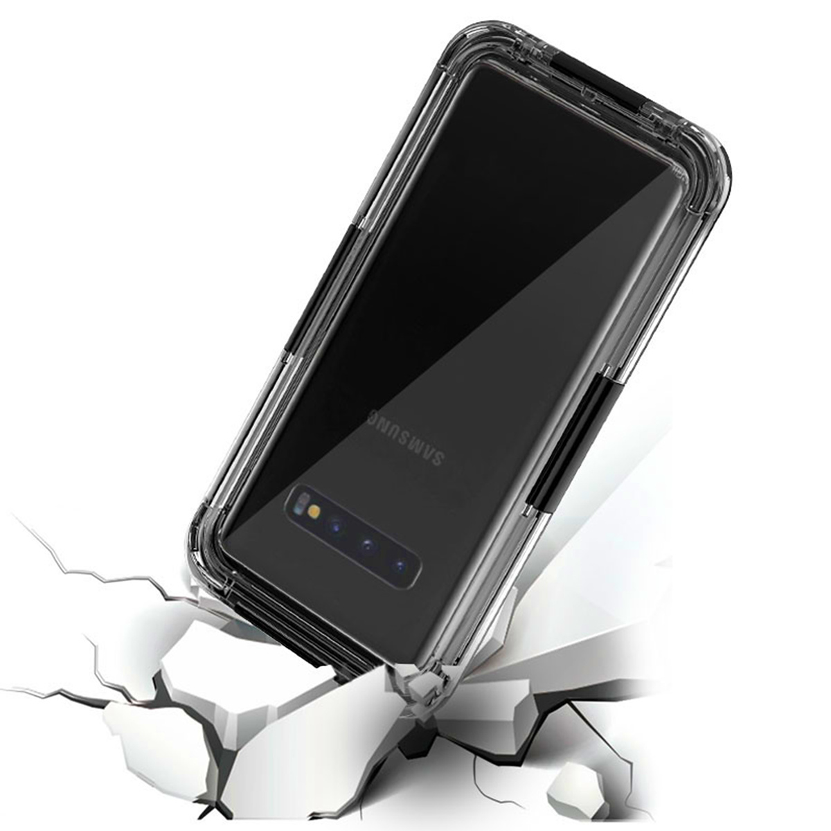 Vattentätt TPU skal till Samsung Galaxy S10, IPX68, svart