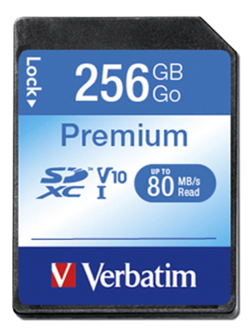 Verbatim Premium SDHC Klass 10 minneskort, 256GB