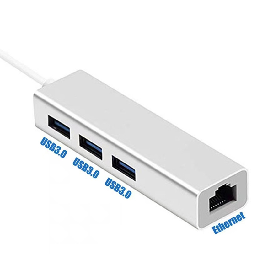 USB-hubb med 3xUSB-uttag + RJ45 (Gigabit Ethernet), 5Gbp/s