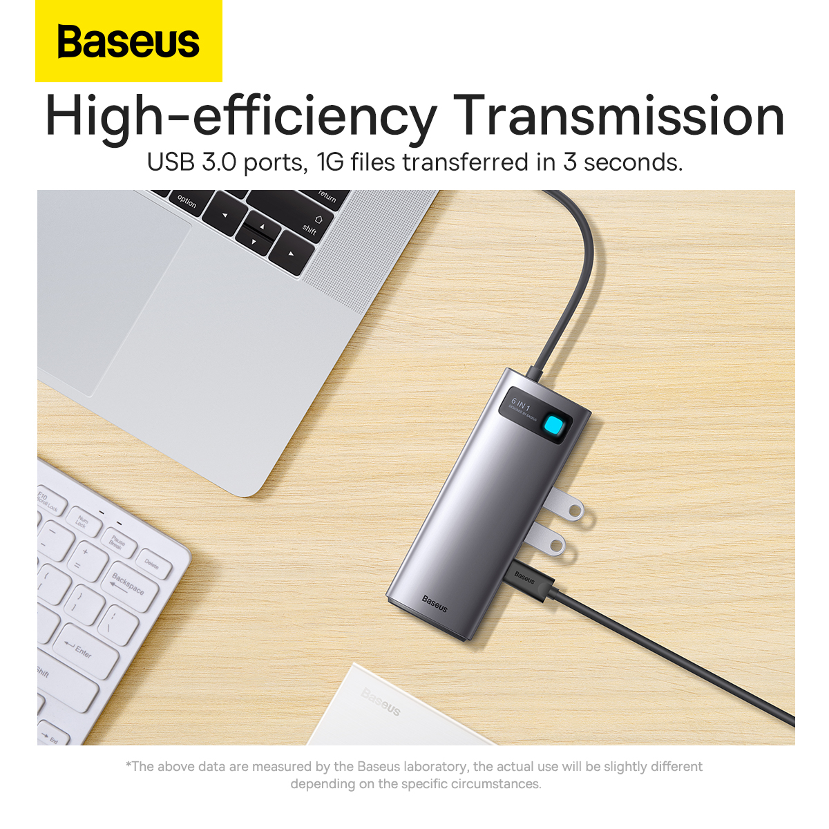 Baseus BS-OH041 Metal Gleam Series USB-C hubb, HDMI, 6 uttag