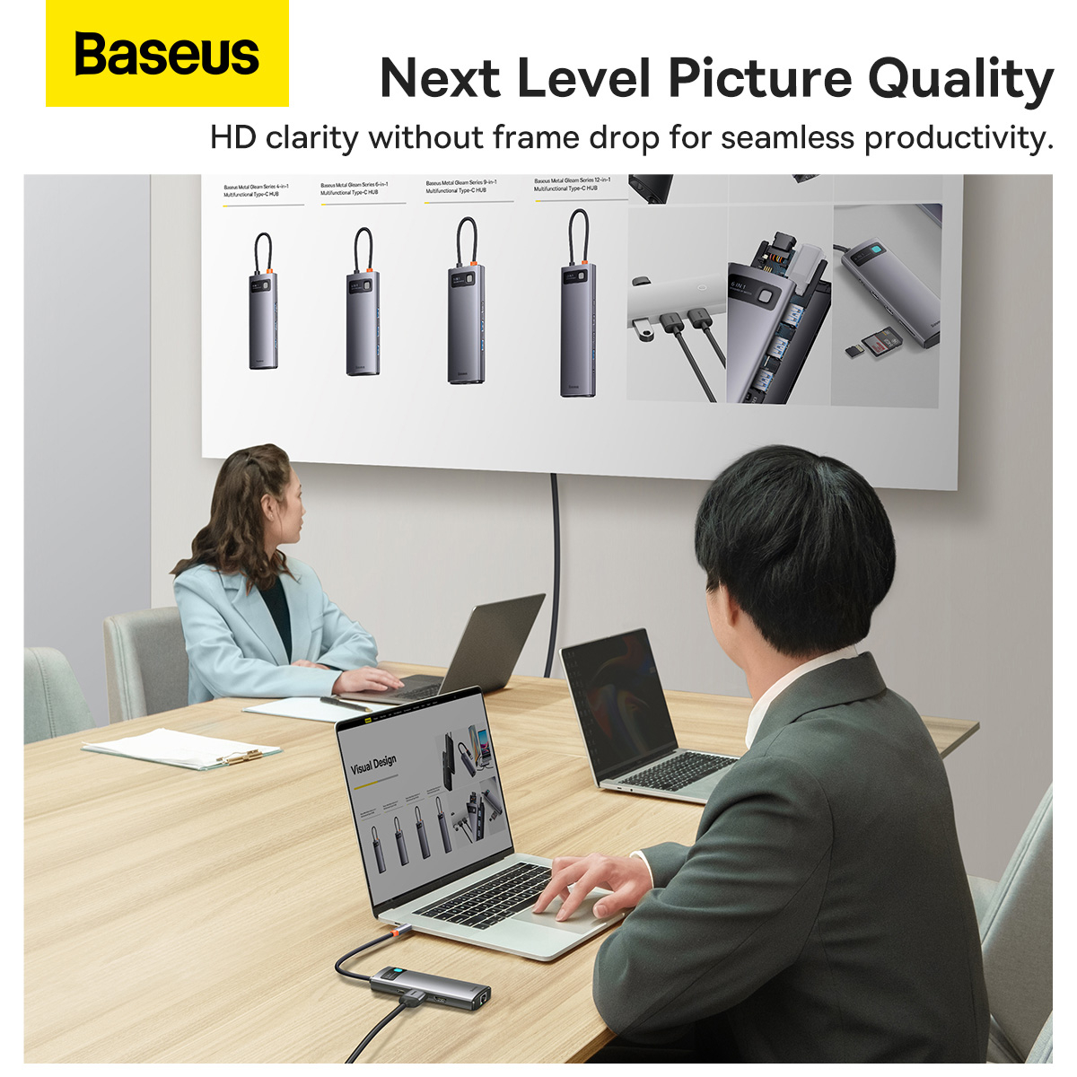 Baseus BS-OH044 Metal Gleam Series USB-C hubb, RJ45, 7 uttag