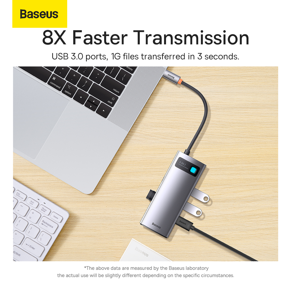 Baseus BS-OH066 Metal Gleam Series USB-C hubb, 4xUSB-A