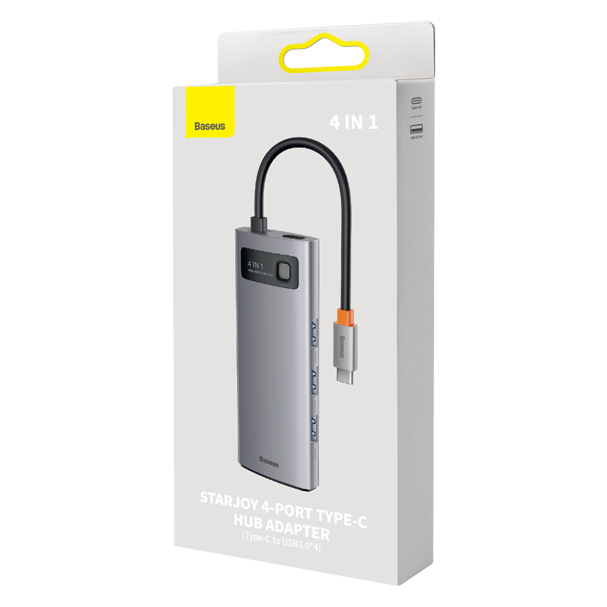 Baseus BS-OH066 Metal Gleam Series USB-C hubb, 4xUSB-A