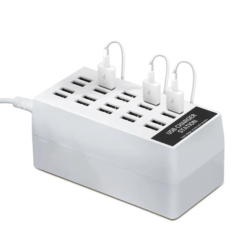 Smart Laddningsstation with 20 USB-uttag, QC2.0, 100W, 20A