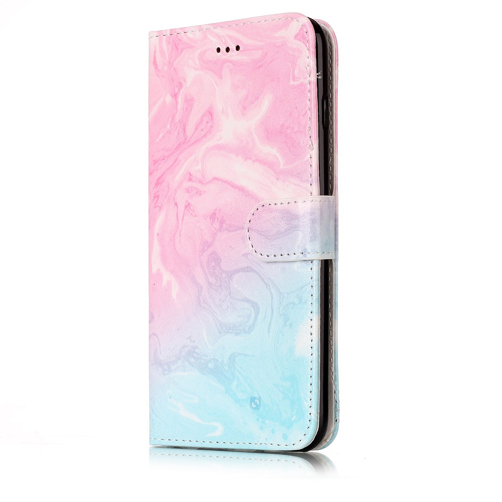 Trendigt marmorskal med ställ, iPhone 6/6S, rosa/blå