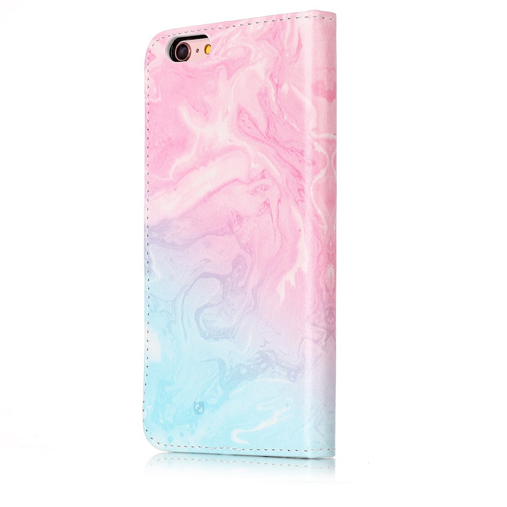 Trendigt marmorskal med ställ, iPhone 6/6S, rosa/blå