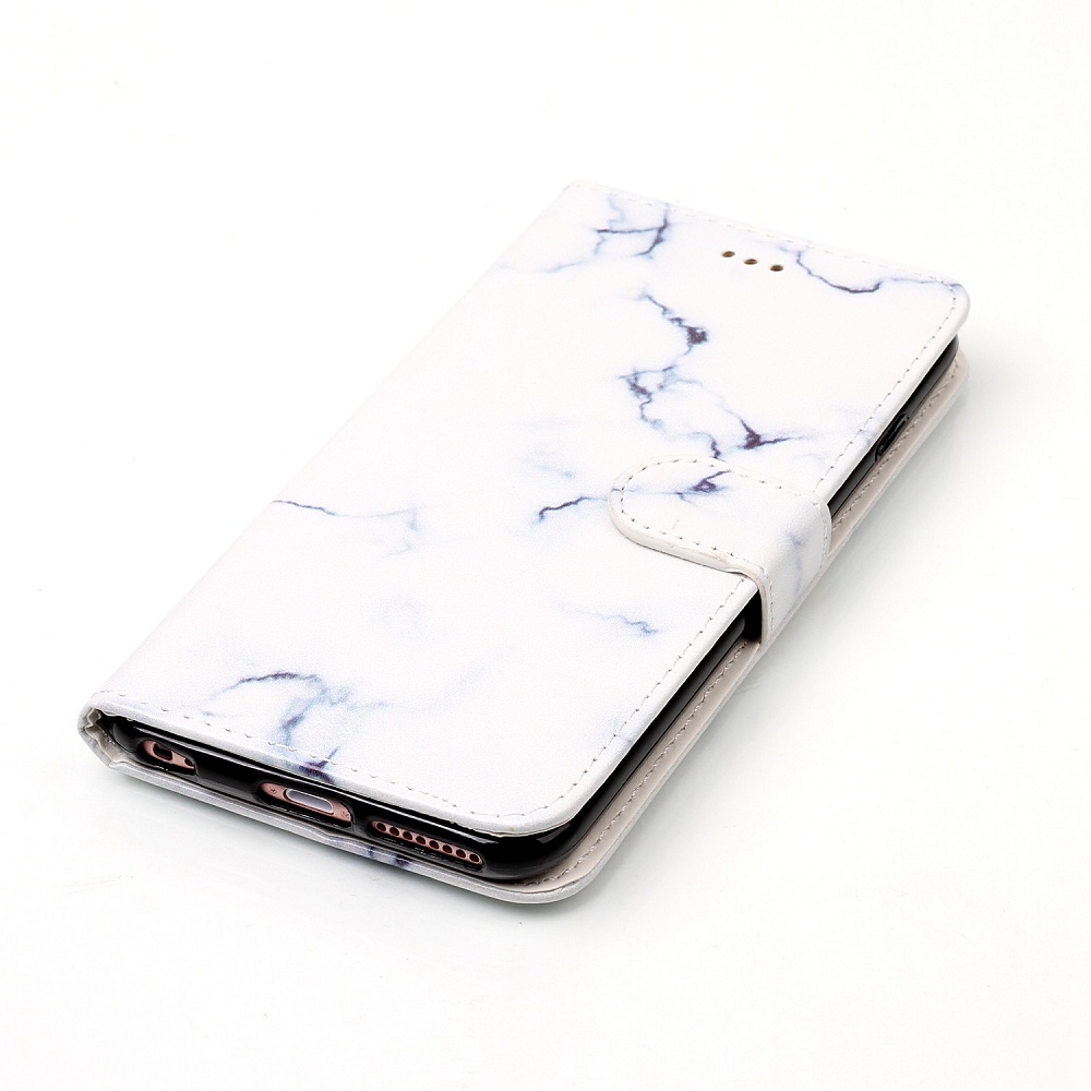Trendigt marmorskal med ställ, iPhone 6/6S, vit
