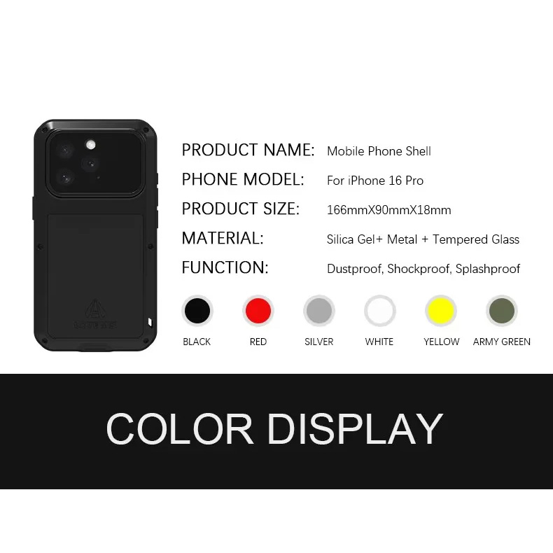 Love Mei robust skal till iPhone 16 Pro