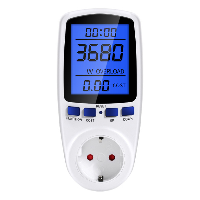 Digital elmätare med LCD-display, 0.0-3680W
