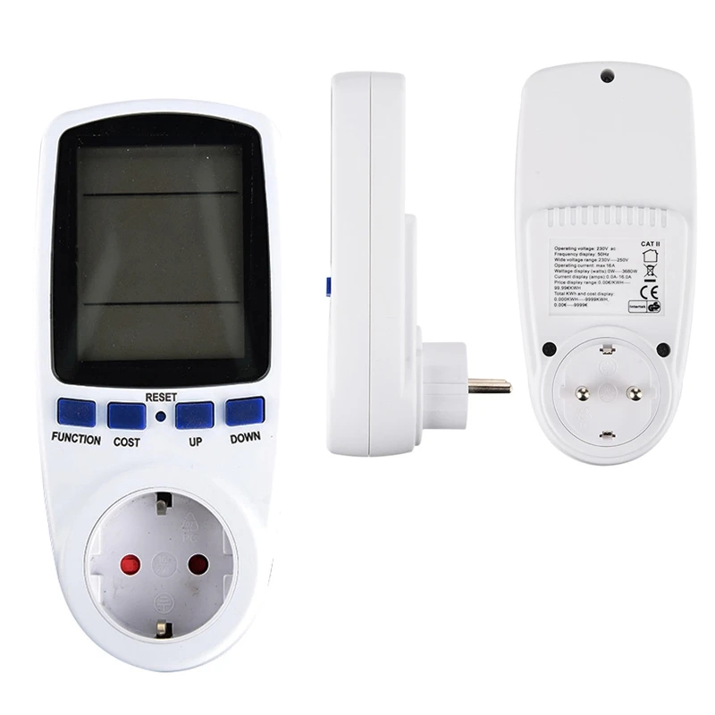 Digital elmätare med LCD-display, 0.0-3680W