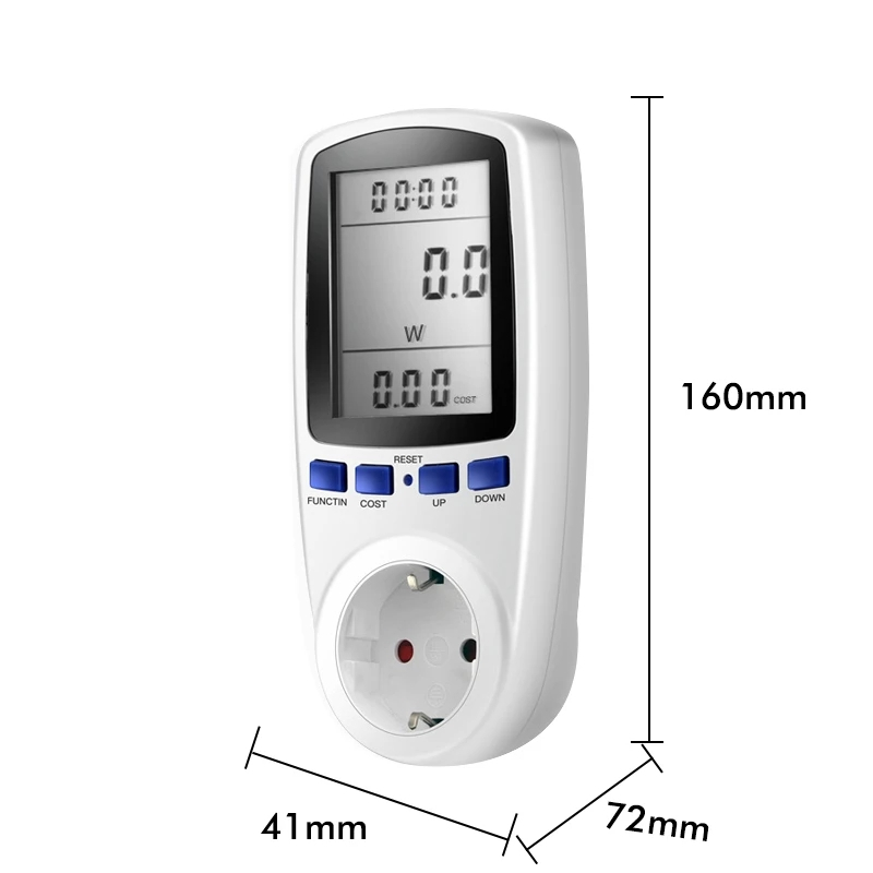 Digital elmätare med LCD-display, 0.0-3680W