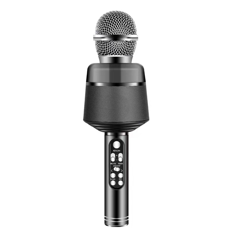 Karaoke trådlös Bluetooth-mikrofon, svart