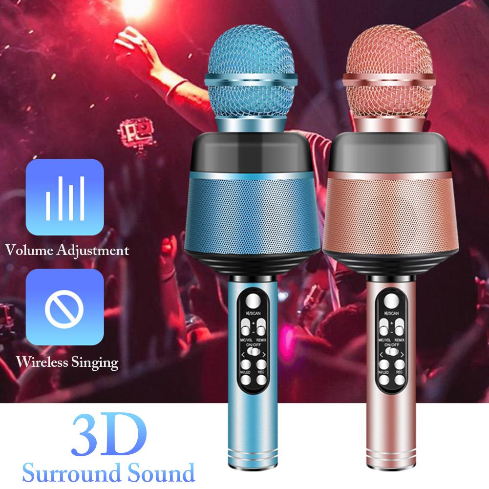 Karaoke trådlös Bluetooth-mikrofon, blå