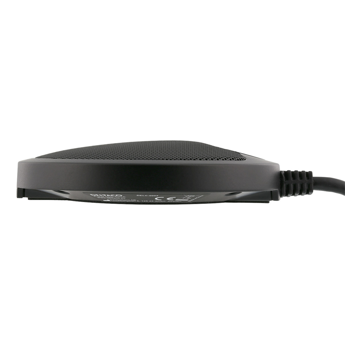 DELTACO Office Tryckzonsmikrofon, USB, 3.5 mm ljudport, svart