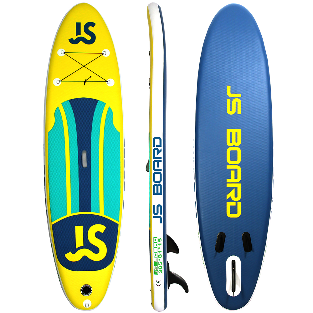 Uppblåsbar Stand Up Paddle Board, 305x81x15cm, blå/gul