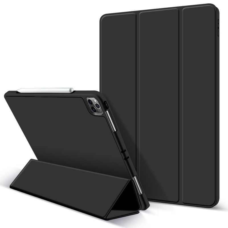 Läderfodral med ställ till iPad Pro 12.9 (2020), svart