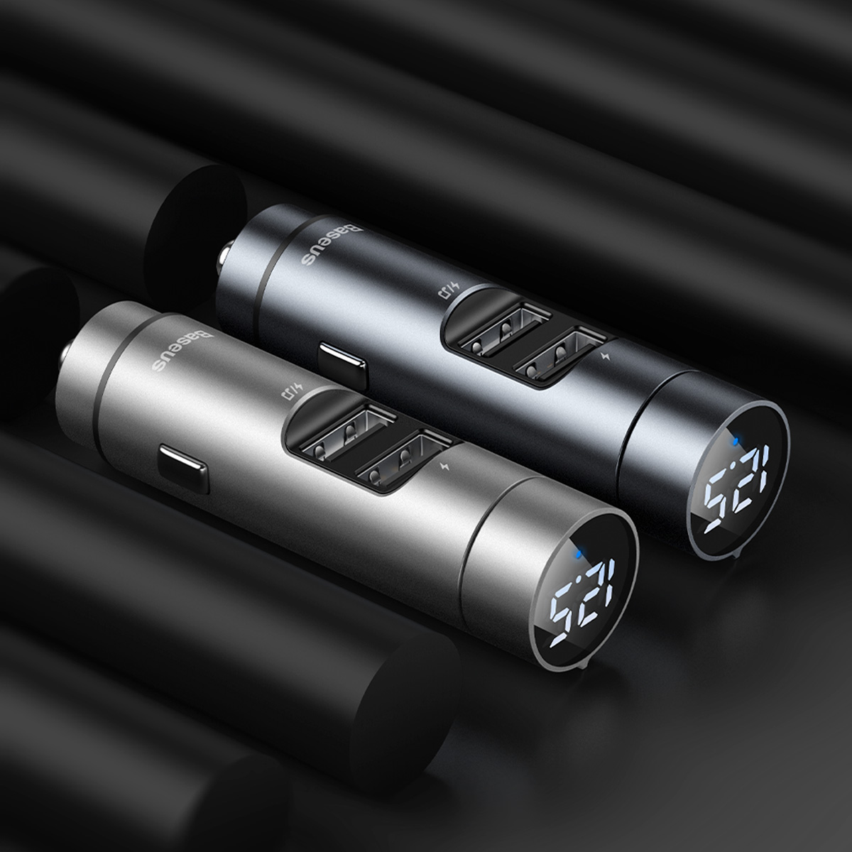 Baseus Energy Column Billaddare/FM-sändare, (5V/3.1A)