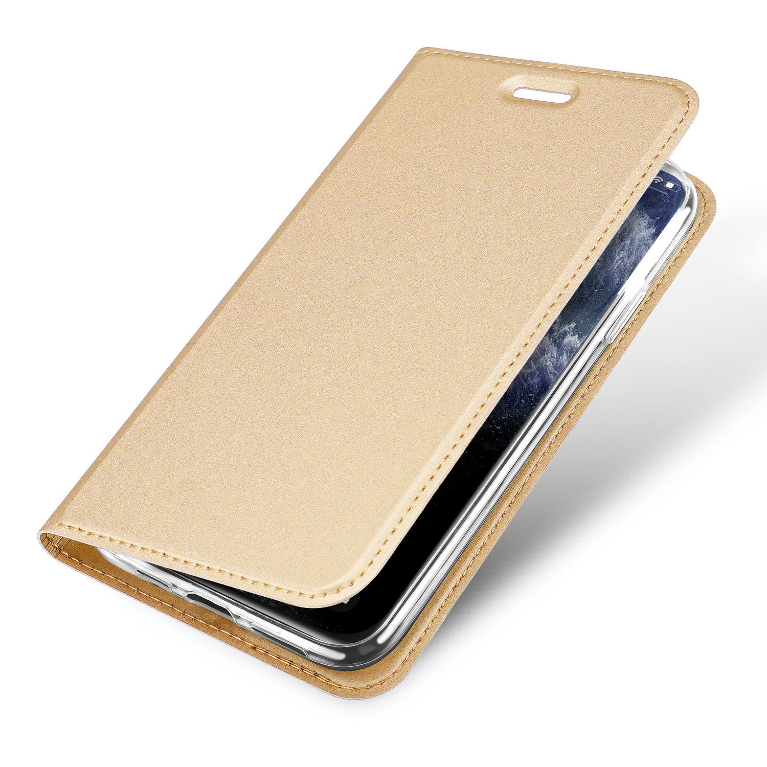 DUX DUCIS Skin Pro läderfodral till iPhone 11 Pro Max, guld