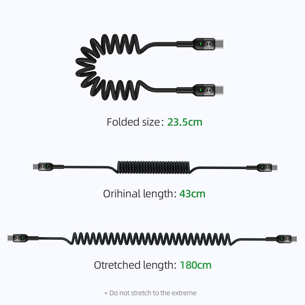 McDodo CA-7860 USB-C till USB-C kabel, 3A, 1.8m