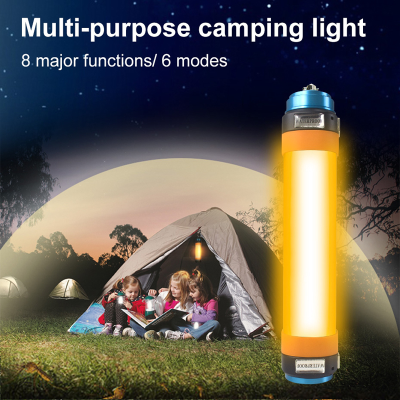 Campinglampa med anti-mygg funktion och nödhammare, 16.3x4x4cm