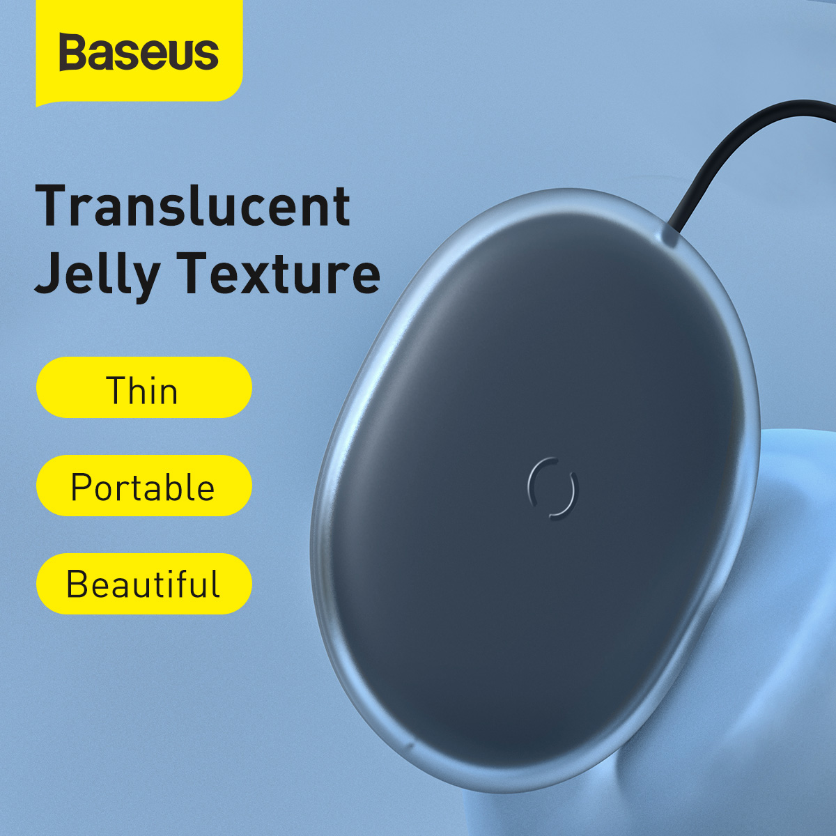 Baseus Jelly trådlös laddare, 15W, svart