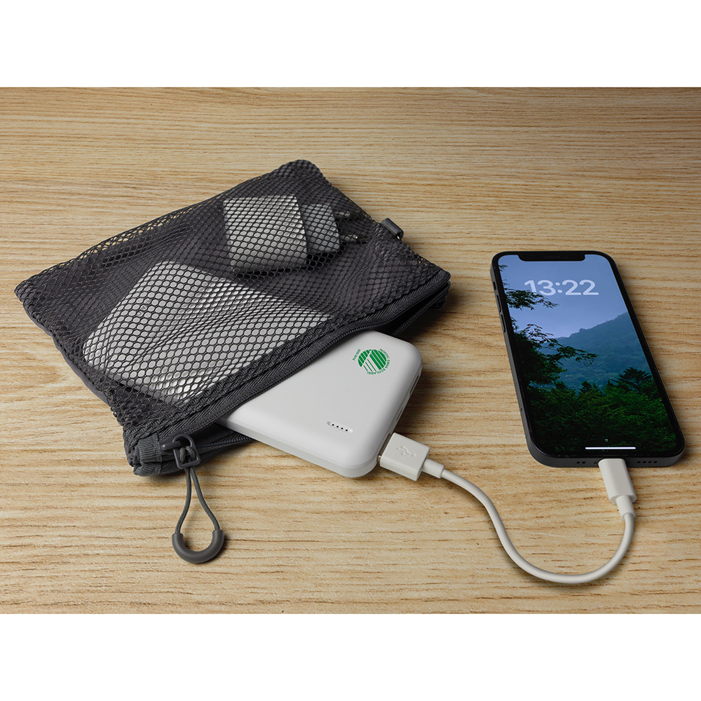 Svanen-märkt 2xUSB powerbank, 10 000mAh, vit