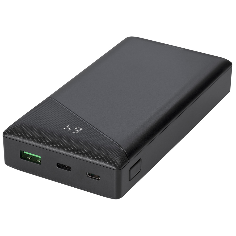 Kraftfull USB+USB-C powerbank, 20 000mAh, PD 18W, svart