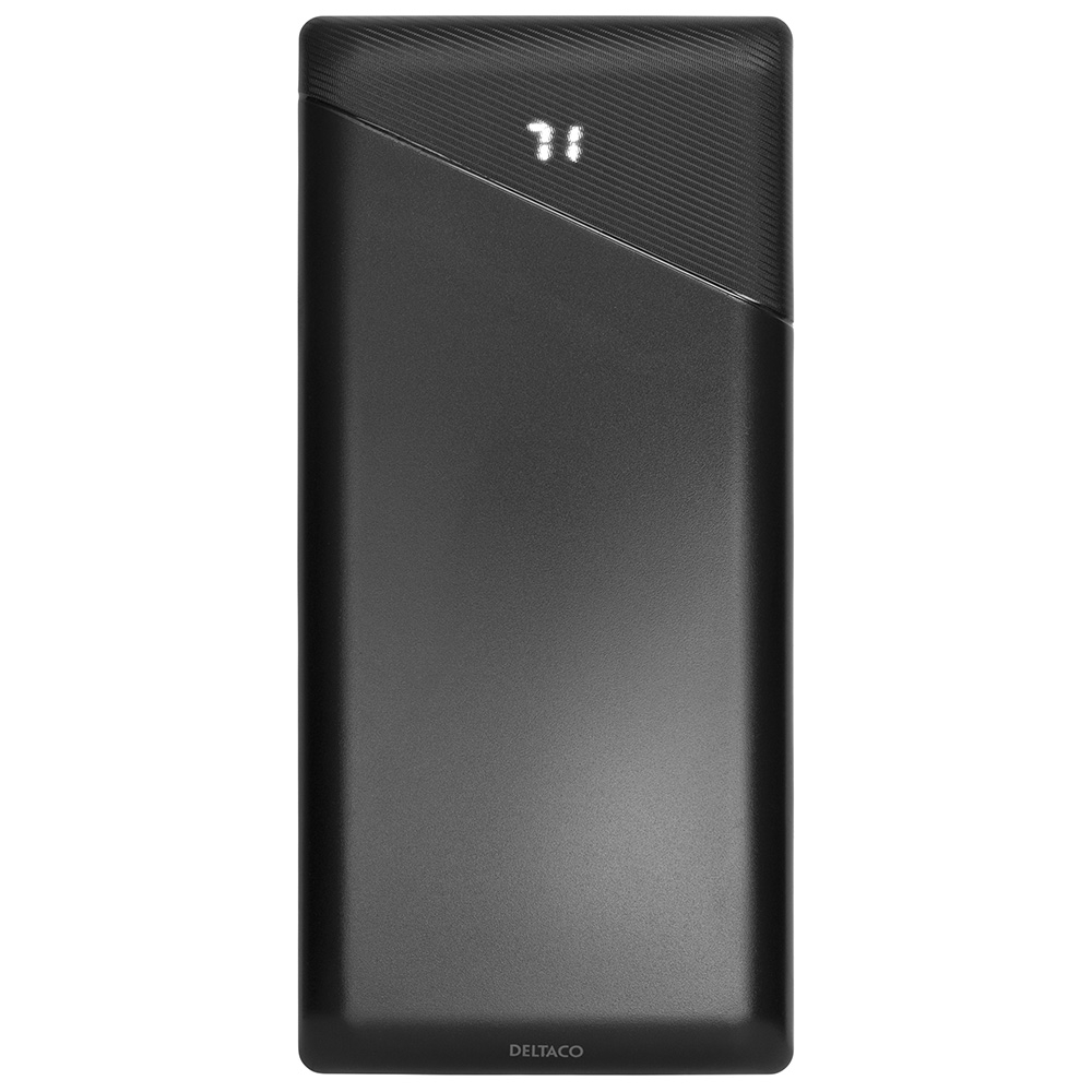 Kraftfull 2xUSB+USB-C powerbank, 30 000mAh, 18W, svart