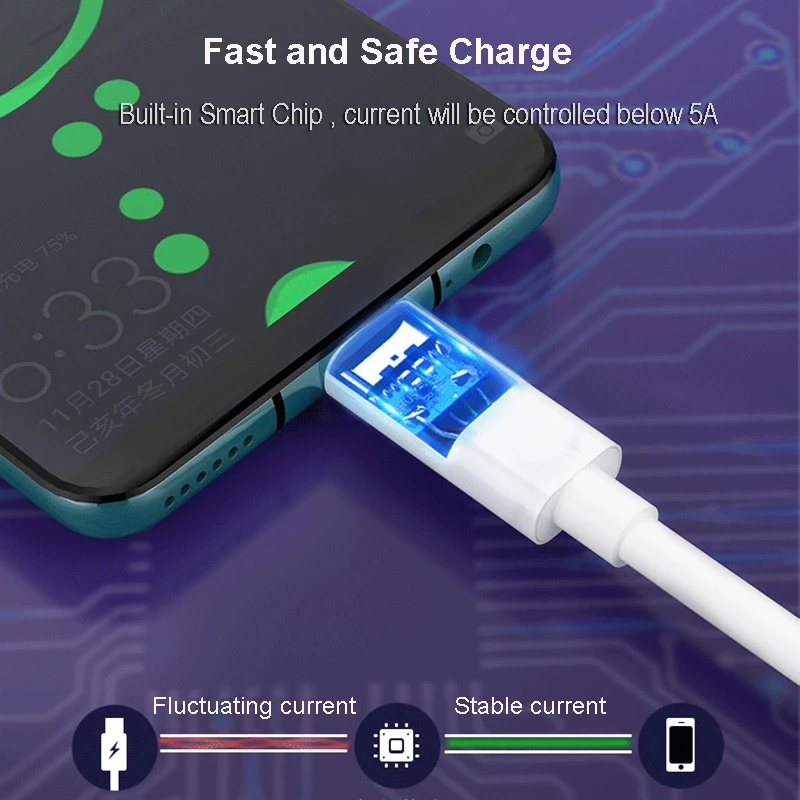 USB-C till USB-C kabel med snabbladdning, PD, 100W, 5A, 1m