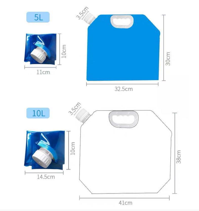 Vikbar vattenbehållare, 5L, blå