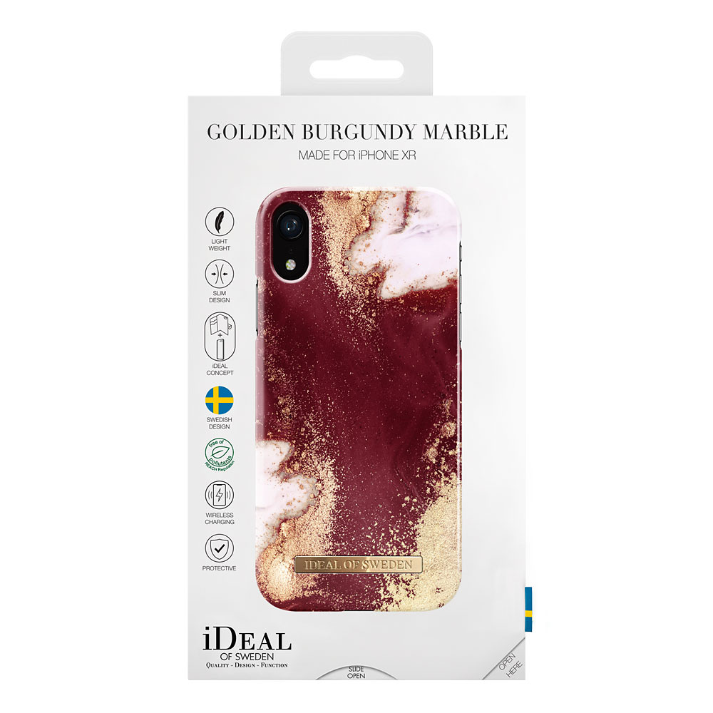 iDeal Fashion Case, iPhone XR, Golden Burgundy