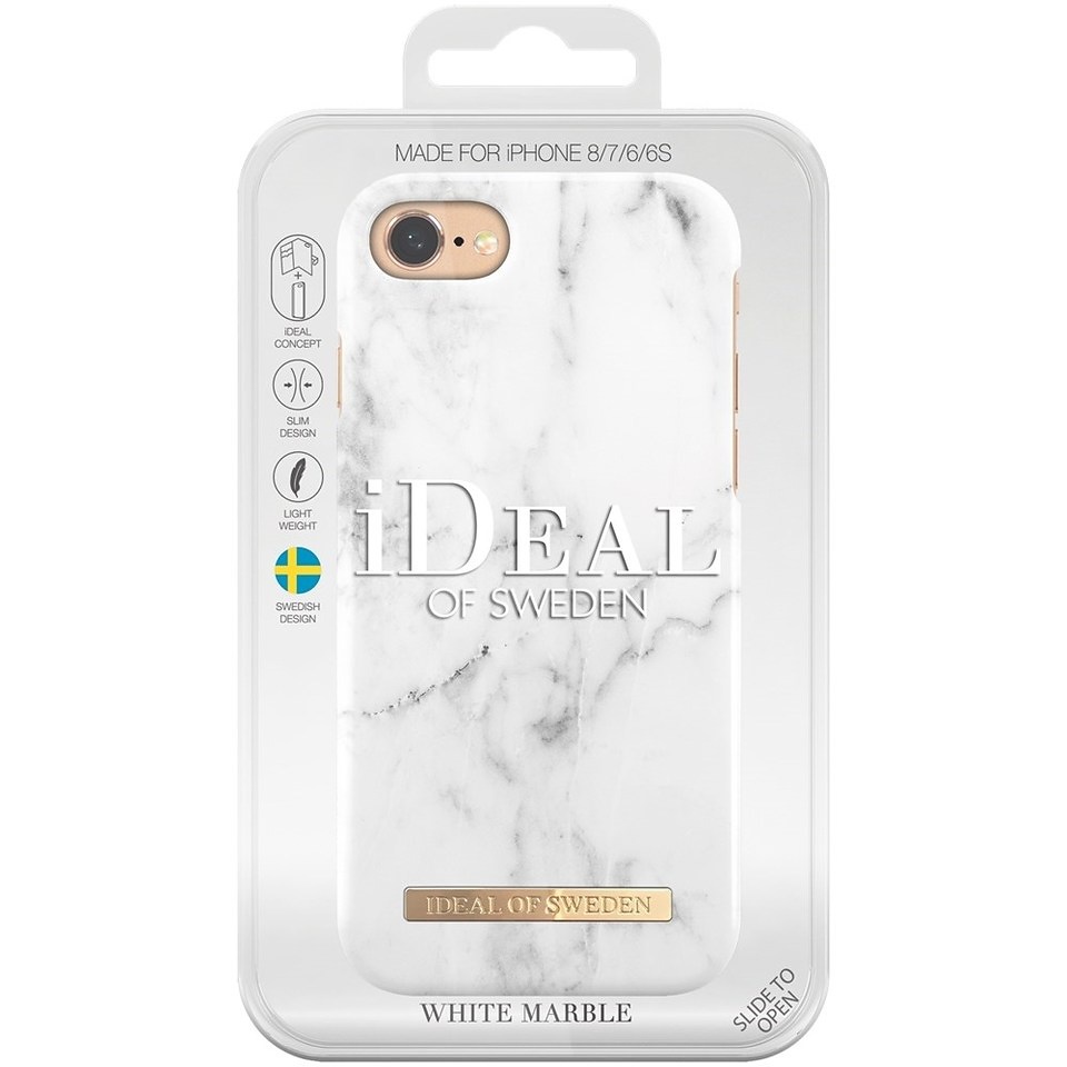 iDeal Fashion Case magnetskal iPhone 8/7/6, White Marble