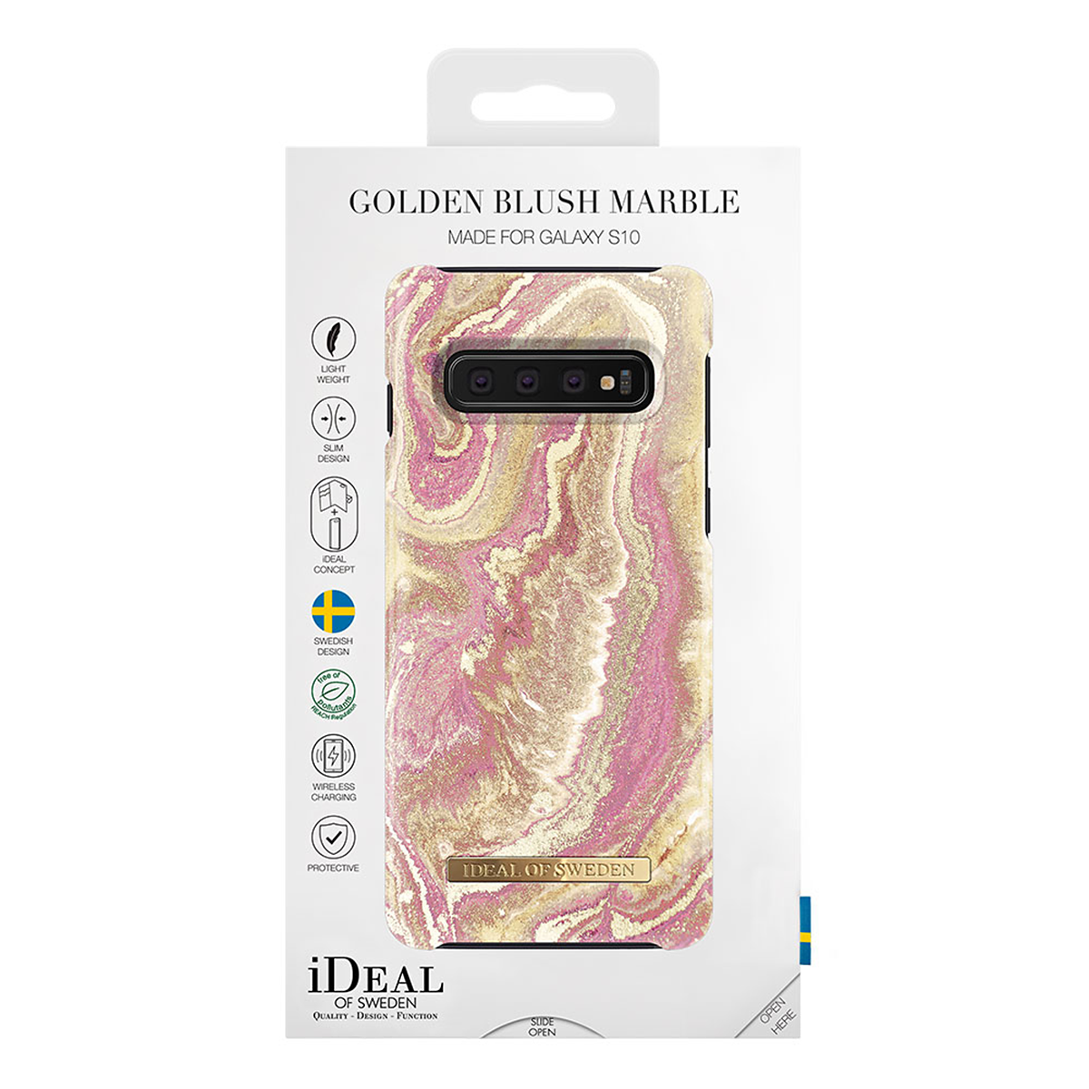 iDeal Fashion Case magnetskal Galaxy S10, Golden Blush Marble