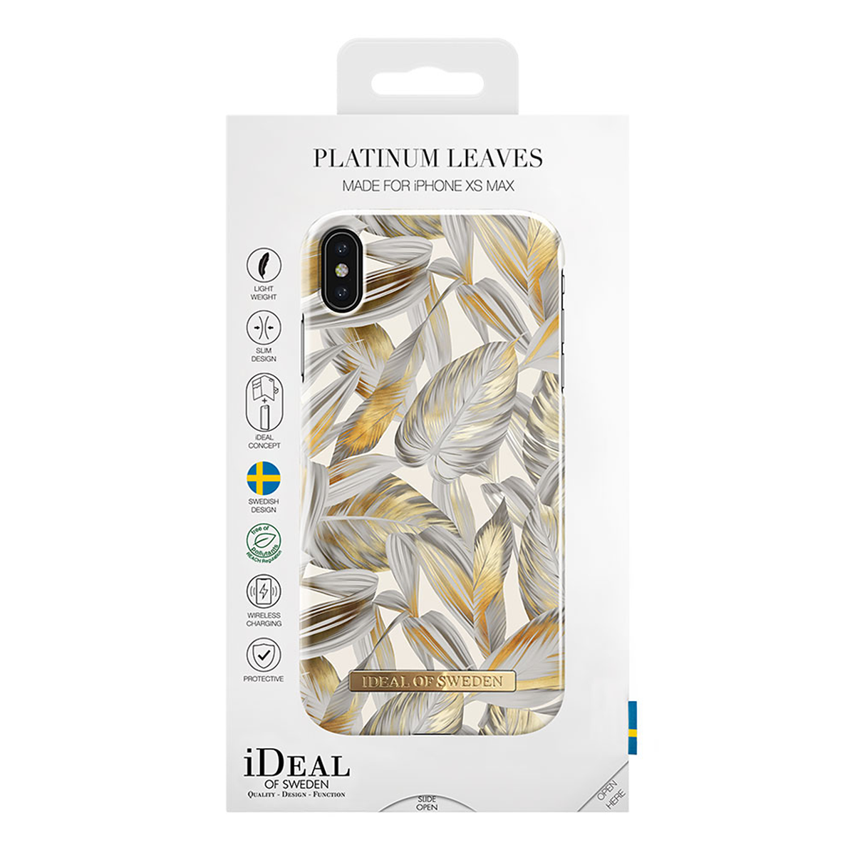 iDeal Fashion Case magnetskal iPhone XS Max, Platinum Leaves