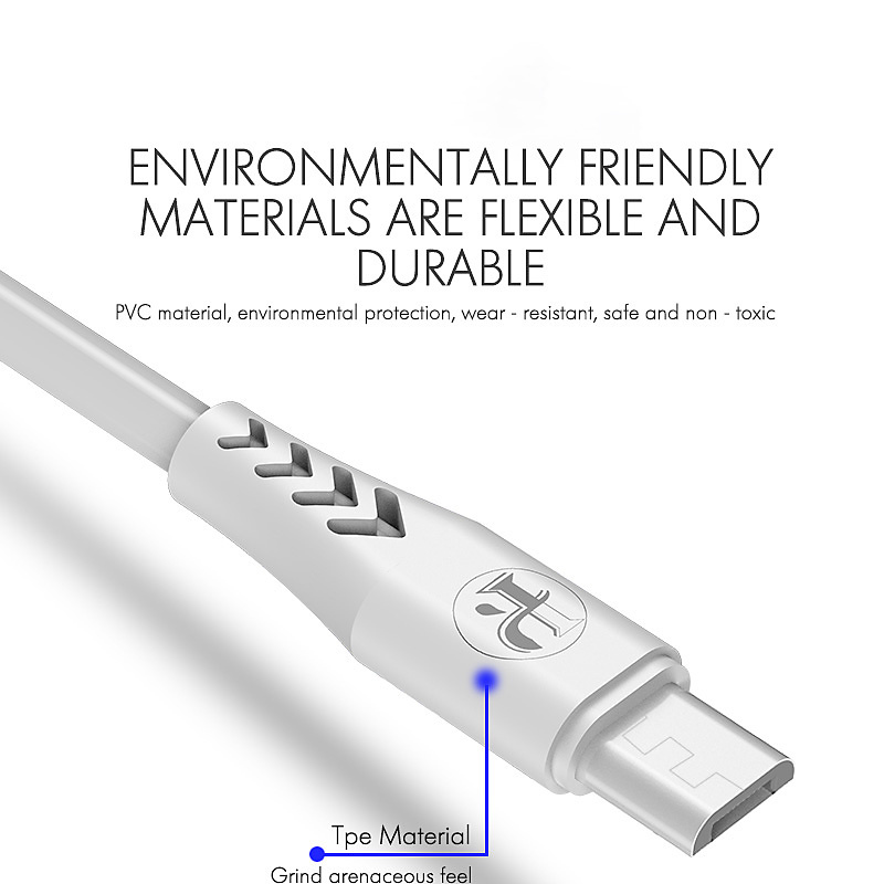 iPaky micro-USB kabel, Quick charge 3.6A, 1m, vit