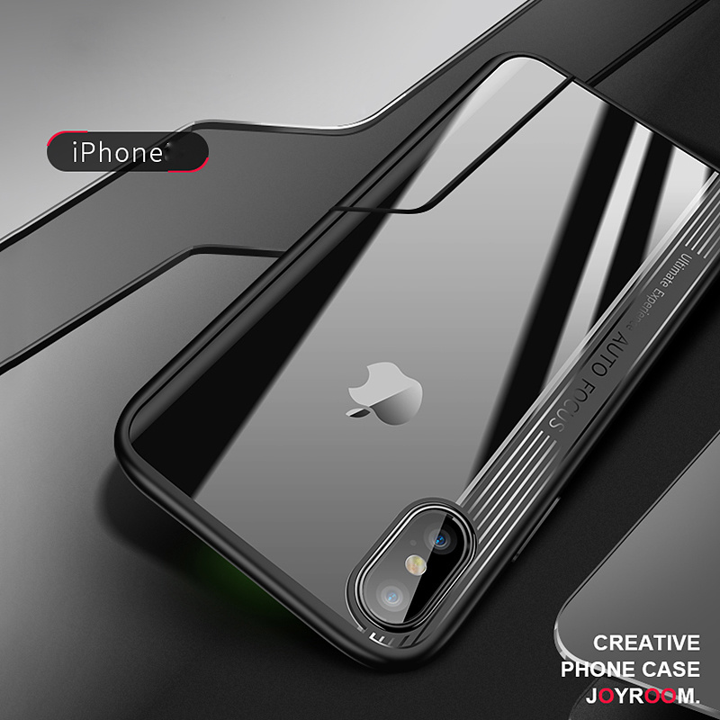 Joyroom transparent skal, iPhone XR, svart 