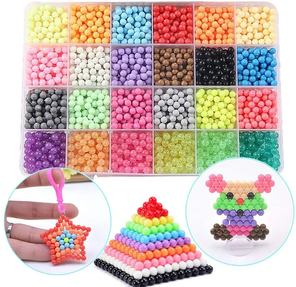 Påfyllandskit med Waterbeads i 24 färger, Mix, 3000st